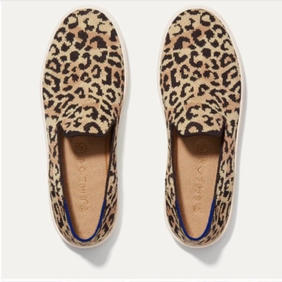 Rothy’s Sneakers animal print leopard cheetah brown black slip on loafer 7.5 - Picture 1 of 13